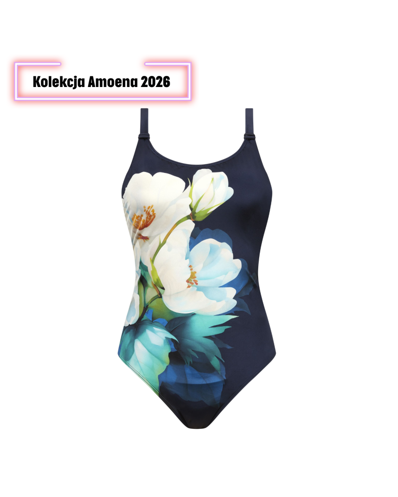 Jednoczęściowy kostium kąpielowy Amoena Lazio OP 71813 z kieszonkami na protezy piersi, kolekcja 2026
