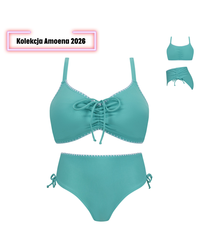 Bikini dla kobiet po mastektomii Amoena Salerno SB Top 71800 z figami Salerno Panty 71801, kolekcja 2026